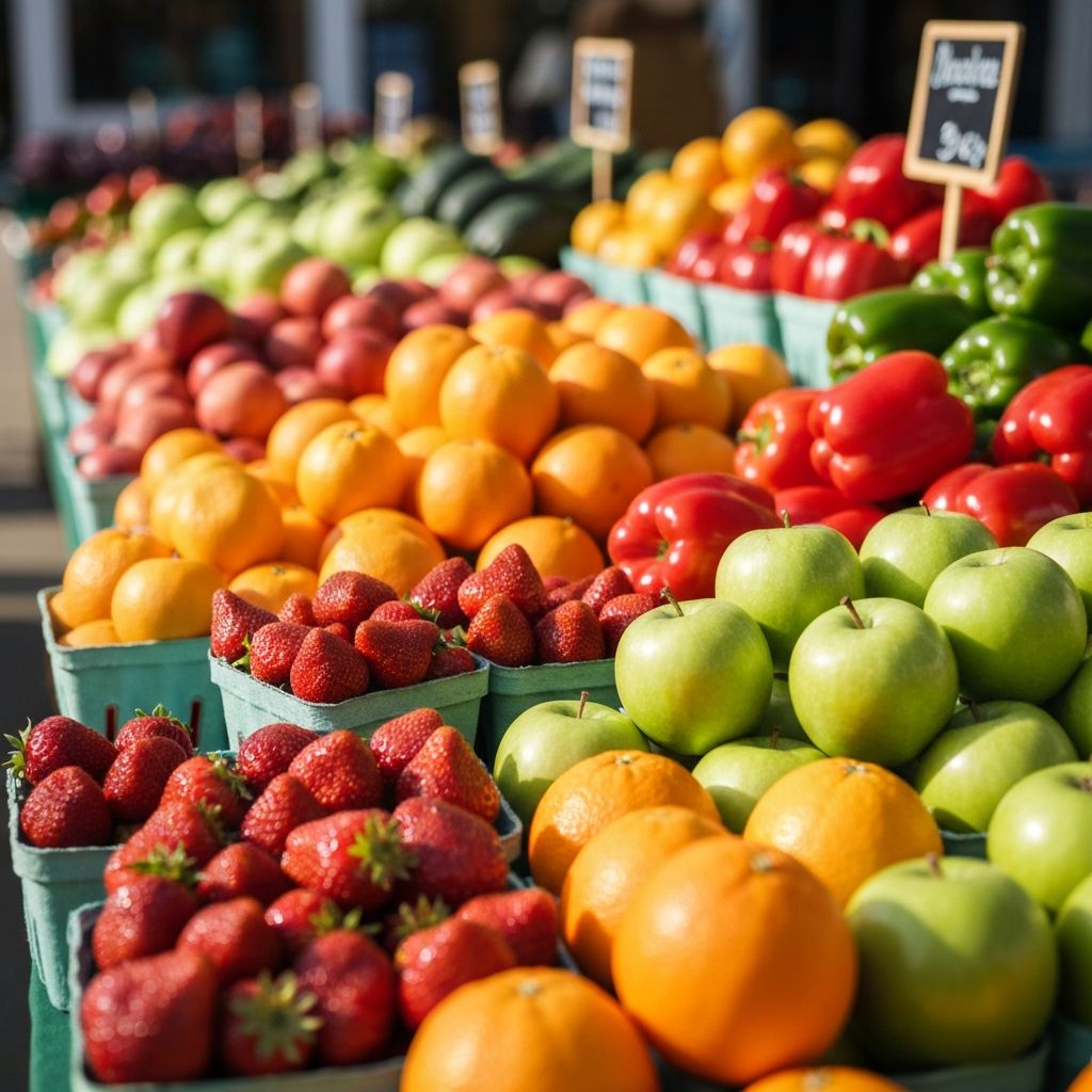 Markstand mit frischem Obst